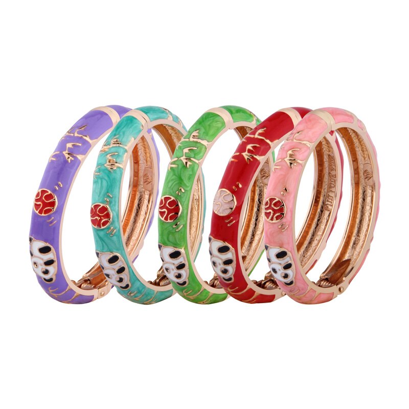 Panda Bracelets For Women Bangle On Hand Enamel Jewelry Cute Animal Women's Hand Bracelets Wife Designer Gifts For Christmas