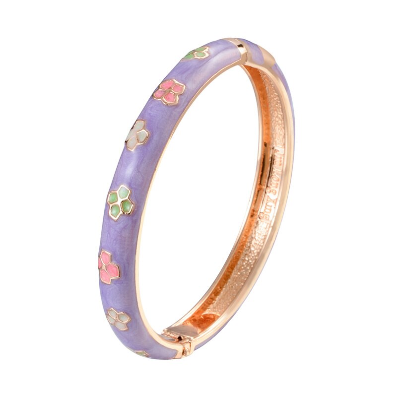 Enamel Floral Bracelets For Women Bangle On Hand Hawaiian Cloisonne India African Jewelry Women's Hand Bracelets Designer Gifts