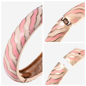 Cloisonne Bracelets For Women Striped Bracelet On Hand Enamel Jewelry Bangle For Women Female Christmas Mother's Day Gift Wife