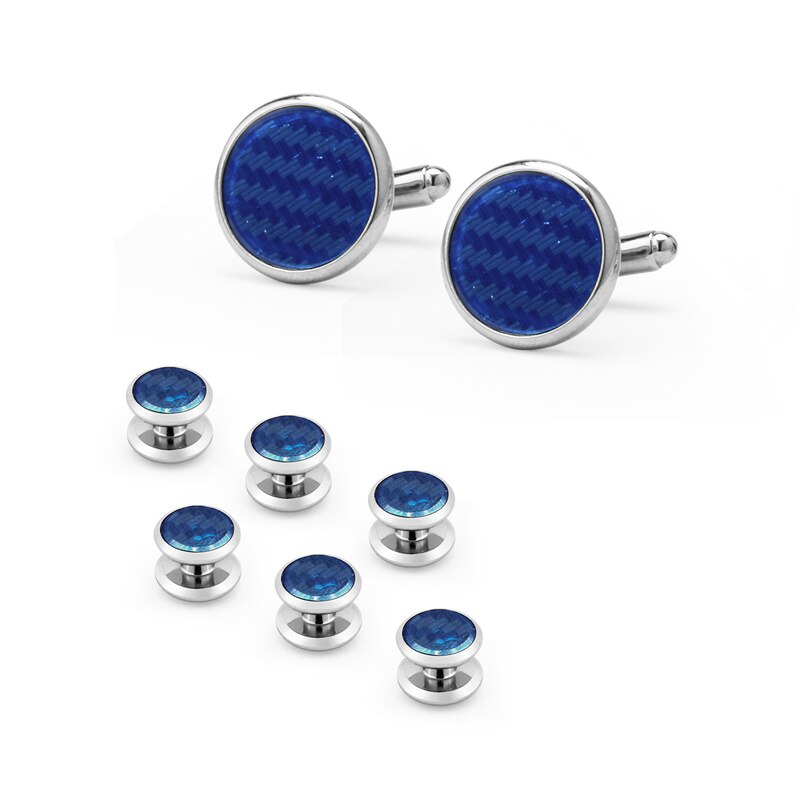 Wedding Man Cuff Link Set Luxury Man Shirt Cufflinks Blue Clock Wed Cufflink Shirts Studs Button And Cufflinks For Mens Tie Clip