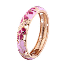 Load image into Gallery viewer, Enamel Bracelets For Women Bangle On Hand Floral Cloisonne Butterfly India African Jewelry Women&#39;s Hand Bracelets Designer Gifts