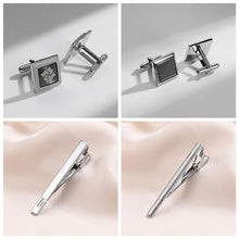Cargar imagen en el visor de la galería, 4 Sets Tie Clips &amp; Cufflinks For Men Man Shirt Cufflink Wedding Guests Gift With Box Pisa Ties Pin Luxury Men&#39;s Gift For Husband