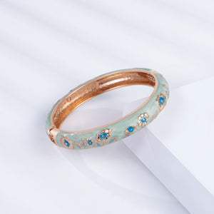 Bangle For Women Cloisonne Women Bracelet On Hand Beautiful Sunflower Double Bangles Set Trendy Jewelry Vintage Jewelry 55C36