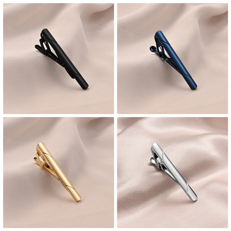 8 PCS Tie Clip Set With Gift Box Wedding Souvenir Guests Gifts Man Shirt Cufflink Men's Gift For Husband Luxury Jewelry Business