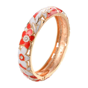 Bangle For Women Double Enamel Bangle Set Cloisonne Women's Jewelry Accessories Indian Style Dubai Trendy Metal Bracelet On Hand