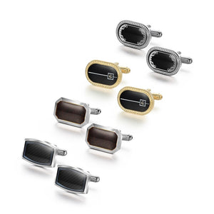 Wed Cufflinks For Mens 4 Pairs Set Square Man Shirt Cufflink With Box Wedding Guests Gifts For Husband Luxury Jewelry Tie Clips