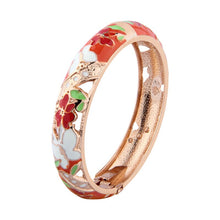 Load image into Gallery viewer, Enamel Bracelets For Women Bangle On Hand Floral Cloisonne Butterfly India African Jewelry Women&#39;s Hand Bracelets Designer Gifts