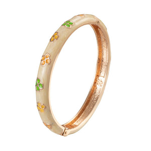 Enamel Floral Bracelets For Women Bangle On Hand Hawaiian Cloisonne India African Jewelry Women's Hand Bracelets Designer Gifts