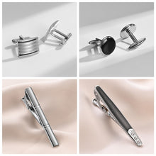 Cargar imagen en el visor de la galería, 4 Sets Cufflinks For Mens Tie Clips &amp; Cufflinks Set With Box Wedding Guests Gifts Man Shirt Cufflink Pisa Ties Luxury Men&#39;s Gift