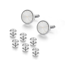 Load image into Gallery viewer, Wedding Man Cuff Link Set Luxury Man Shirt Cufflinks Blue Clock Wed Cufflink Shirts Studs Button And Cufflinks For Mens Tie Clip