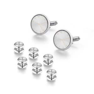 Wedding Man Cuff Link Set Luxury Man Shirt Cufflinks Blue Clock Wed Cufflink Shirts Studs Button And Cufflinks For Mens Tie Clip