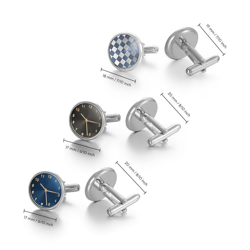 6 Pairs Set CuffLinks For Mens Tie Clips & Cufflinks Wedding Souvenirs Guests Gifts Man Shirt Cufflink With Box Jewelry Party