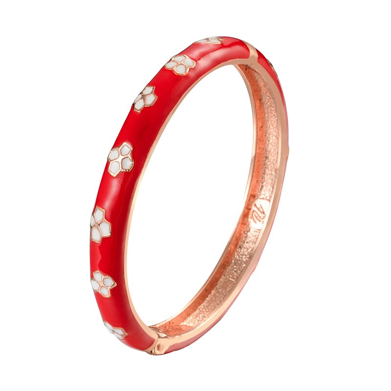 Enamel Floral Bracelets For Women Bangle On Hand Hawaiian Cloisonne India African Jewelry Women's Hand Bracelets Designer Gifts