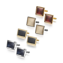 Load image into Gallery viewer, Wed Cufflinks For Mens 4 Pairs Set Square Man Shirt Cufflink With Box Wedding Guests Gifts For Husband Luxury Jewelry Tie Clips