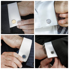 Cargar imagen en el visor de la galería, 4 Pairs Set Man Shirt Cufflink With Box Tie Clips Cufflinks For Mens Wedding Guests Gifts For Husband Luxury Jewelry Business