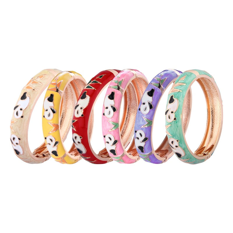 Enamel Jewelry Animal Bracelets For Women Bangle On Hand Cute Panda Women's Hand Bracelets Wife Designer Gifts For Christmas