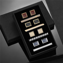 Cargar imagen en el visor de la galería, 4 Sets Tie Clips &amp; Cufflinks Set With Box Wedding Guests Gift Man Shirt Cufflink Pisa Ties For Men Luxury Men&#39;s Gift For Husband