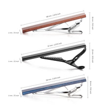 Load image into Gallery viewer, UJOY Tie Clips for Men, 3 Pcs Tie Bars Pinch Clip Set Silver Black 2.3 Inches Business Shirt Necktie Parts