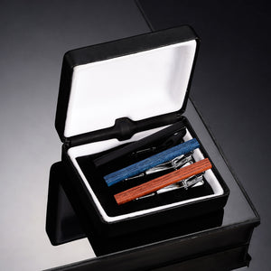 UJOY Tie Clips for Men, 3 Pcs Tie Bars Pinch Clip Set Silver Black 2.3 Inches Business Shirt Necktie Parts