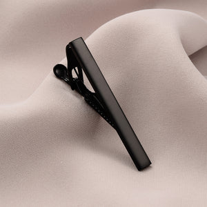 UJOY Tie Clips for Men, 3 Pcs Tie Bars Pinch Clip Set Silver Black 2.3 Inches Business Shirt Necktie Parts