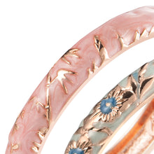 Cargar imagen en el visor de la galería, UJOY Set of Cloisonne Bracelet Gold Hinge Indian Cuff Bangle Enameled Jewelry Flower Bracelets for Women Gift