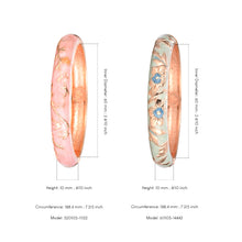 Cargar imagen en el visor de la galería, UJOY Set of Cloisonne Bracelet Gold Hinge Indian Cuff Bangle Enameled Jewelry Flower Bracelets for Women Gift