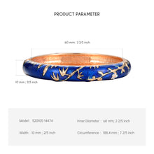Load image into Gallery viewer, UJOY Women&#39;s Bangle Bracelet Golded Alloy Hinged Flower Enameled Cloisonne Jewelry