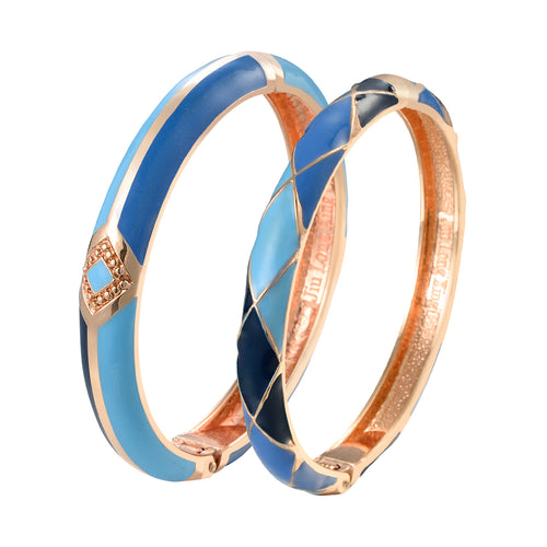 UJOY Set of Cloisonne Bracelet Butterfly Gold Hinge Cuff Bangle Enameled Jewelry Flower Bracelets for Women