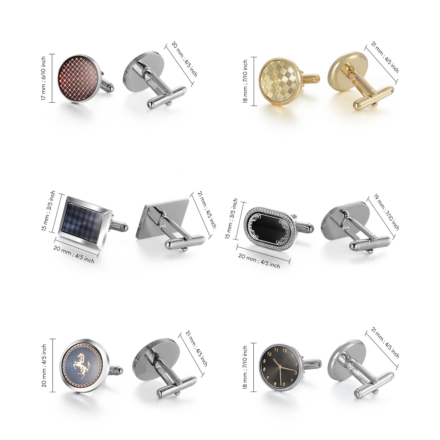 UJOY Tie Clip Shirts Cufflinks Big Set Business Parts Necktie Pins Bars Cuff Links Box for Men