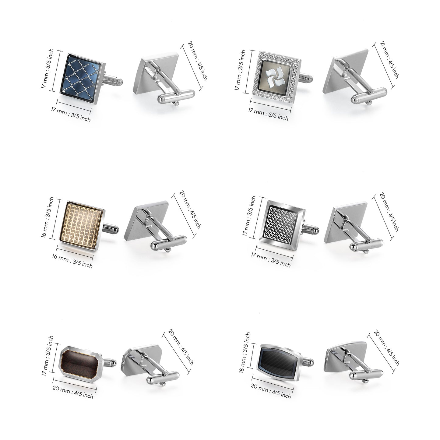 UJOY Tie Clip Shirts Cufflinks Big Set Business Parts Necktie Pins Bars Cuff Links Box for Men