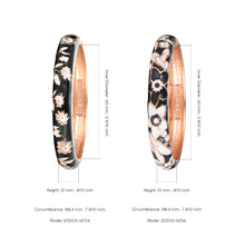 Cargar imagen en el visor de la galería, UJOY Womens Set of Multi-Colors Cloisonne Bracelet Gold Plated Flower Hollowed Enameled Hinged Cuff Bangles Jewelry Gift