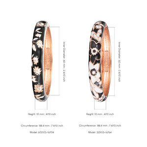 UJOY Womens Set of Multi-Colors Cloisonne Bracelet Gold Plated Flower Hollowed Enameled Hinged Cuff Bangles Jewelry Gift