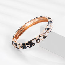 Cargar imagen en el visor de la galería, UJOY Womens Set of Multi-Colors Cloisonne Bracelet Gold Plated Flower Hollowed Enameled Hinged Cuff Bangles Jewelry Gift