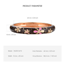 Load image into Gallery viewer, UJOY Cloisonne Bracelet Openable Hinge Gold Cuff Enamel Flower Bangle