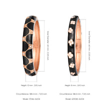 Load image into Gallery viewer, UJOY Set of Vintage Jewelry Cloisonne Handcrafted Enameled Gorgeous Rhinestone Rose Gold Hinged Cuff Bracelet