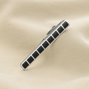 UJOY Tie Clips for Men, 4 Pcs Tie Bars Pinch Clip Set Silver Black 2.3 Inches Business Shirt Necktie Parts