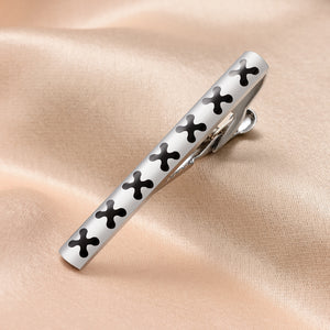 UJOY Tie Clips for Men, 4 Pcs Tie Bars Pinch Clip Set Silver Black 2.3 Inches Business Shirt Necktie Parts