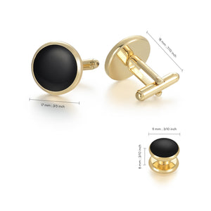 UJOY Mens Mother of Pearl Cufflinks and Studs Tuxedo Bottons Set Presentation Box Business Dress Parts for Wedding Party