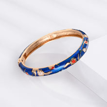 Cargar imagen en el visor de la galería, UJOY Designer Set of Indian Style Cloisonne Bracelets Openable Cuff Enameled Bangles Set Jewelry Gift for Women