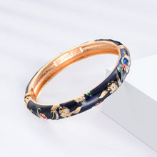 Cargar imagen en el visor de la galería, UJOY Designer Set of Indian Style Cloisonne Bracelets Openable Cuff Enameled Bangles Set Jewelry Gift for Women