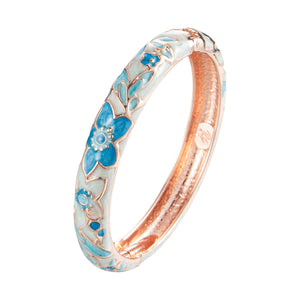 UJOY Bracelet Cloisonne Jewelry Fashion Opening Hinged Bangles Crafted Enamel Flower