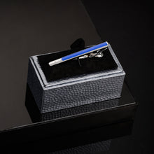Load image into Gallery viewer, UJOY Blue Color Skinny Tie Clips Necktie Shirts Bar Pins Box Packed for Men