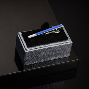UJOY Blue Color Skinny Tie Clips Necktie Shirts Bar Pins Box Packed for Men