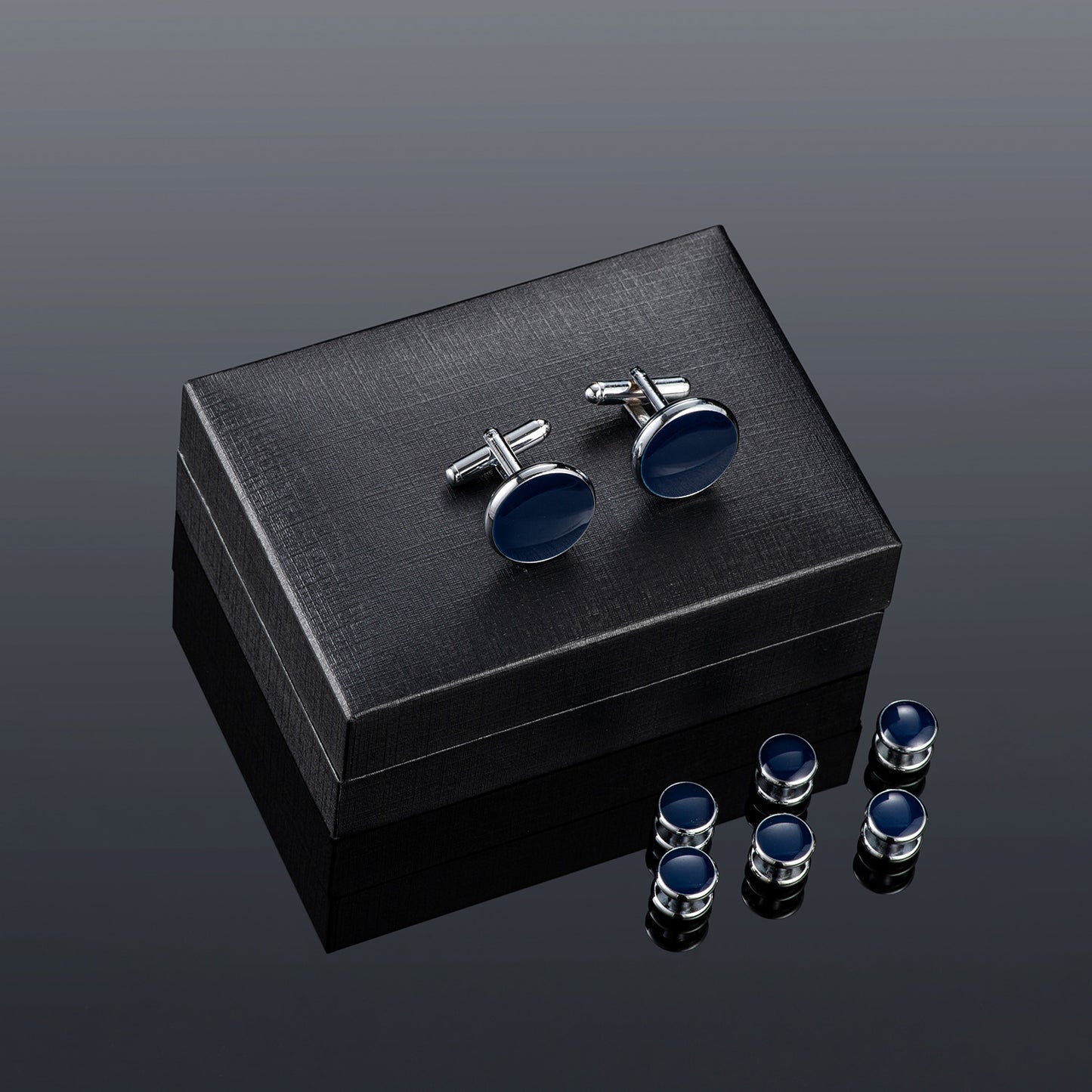 UJOY Mens Mother of Pearl Cufflinks and Studs Tuxedo Bottons Set Presentation Box Business Dress Parts for Wedding Party
