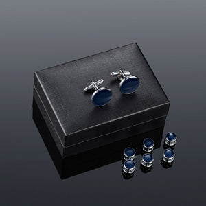 UJOY Mens Mother of Pearl Cufflinks and Studs Tuxedo Bottons Set Presentation Box Business Dress Parts for Wedding Party