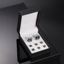 Cargar imagen en el visor de la galería, UJOY Cufflinks and Studs Set Blanks Shirt Tuxedo Buttons Packed in Cufflink Box for Men