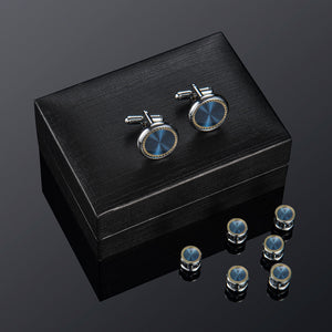 UJOY Cufflinks and Studs Set Blanks Shirt Tuxedo Buttons Packed in Cufflink Box for Men