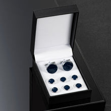 Load image into Gallery viewer, UJOY Mens Mother of Pearl Cufflinks and Studs Tuxedo Bottons Set Presentation Box Business Dress Parts for Wedding Party