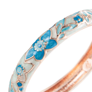 UJOY Colors Handcraft Jewelry Cloisonne Bracelet Enamel Flowers Spring Hinged Womens Bangles