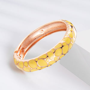 UJOY Colorful Cloisonne Bracelet Jewelry Enamel Handcraft Gold Spring Hinge
